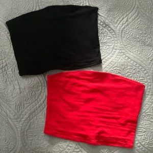Garage red and black tube top (size XS)